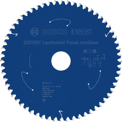 Bosch EXPERT lamineeritud paneelide akuga saeleht, T60.